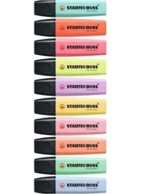 STABILO Boss Original Pastel 10 Color Highlighter Set 