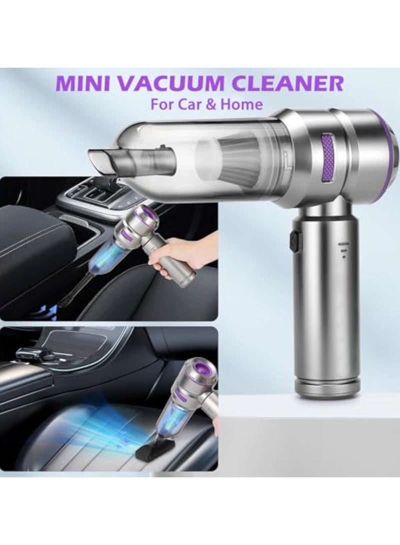 آسي بلاي مكنسة كهربائية محمولة بلا سلك، شفط قوي 16 كيلو باسكال، مكنسة سيارات بمحرك بدون فرشاة، منفاخ ومجفف هواء 4 في 1، ضوء LED، شحن سريع من نوع C، مكنسة صغيرة محمولة للاستخدام في المنزل والحيوانات الأليفة - Image 2
