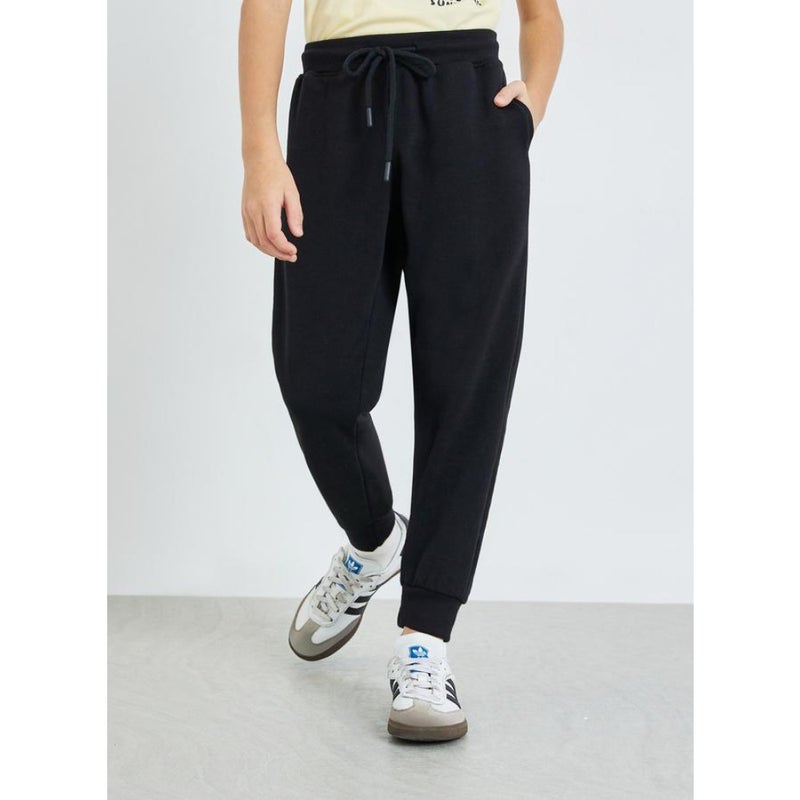 aaa Black Cotton Joggersttt - Image 1