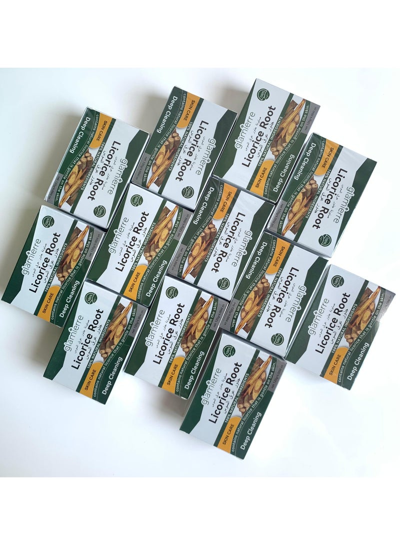 جلامير مجموعة صابون جذور السوس تعطيك إشراقة طبيعية ونقاء للبشرة 12 قطعة