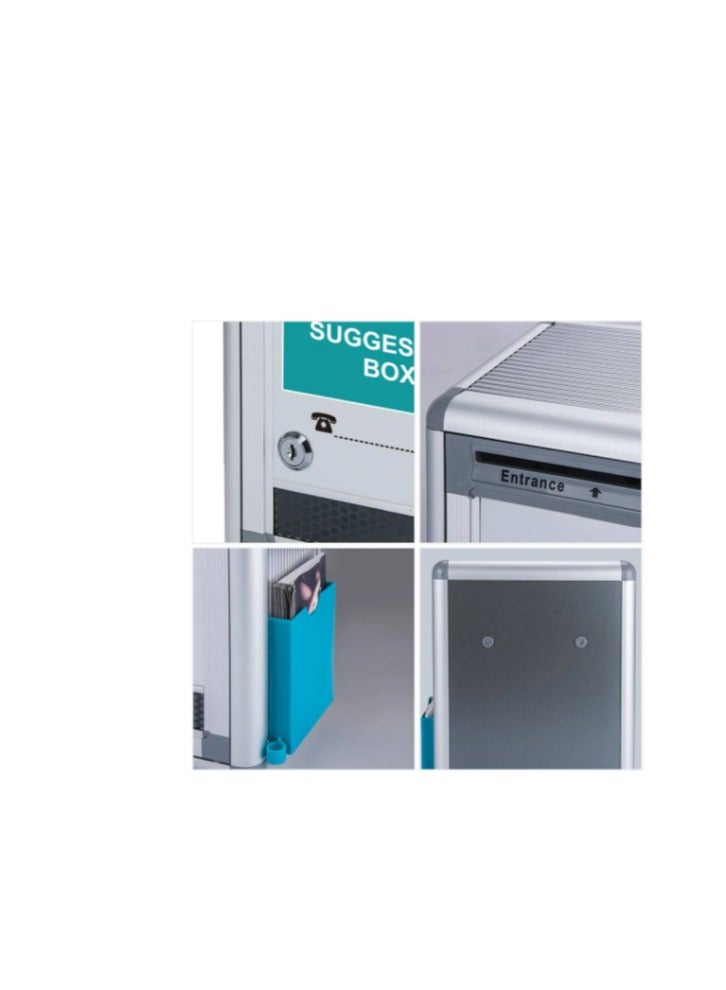 Glosen B09 Suggestion Box with security lock Aluminum 220X120x290 Silver - Image 4