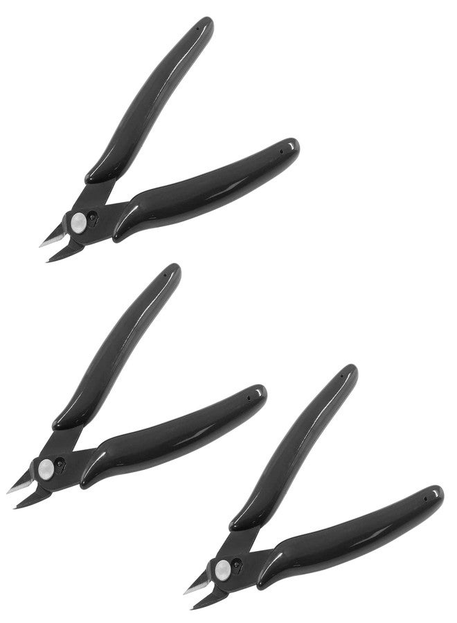 Bivethoi 3pcs Micro Wire Cutters Flush Cut Snips, Small Diagonal Cutters 3D Printer Filament Pliers Tool, Mini Tiny Nippers Zip Tie Cutters for Jewelry Making Model (5 Inch, Black) - Image 2