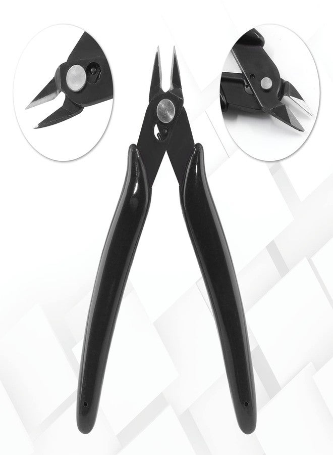Bivethoi 3pcs Micro Wire Cutters Flush Cut Snips, Small Diagonal Cutters 3D Printer Filament Pliers Tool, Mini Tiny Nippers Zip Tie Cutters for Jewelry Making Model (5 Inch, Black) - Image 4
