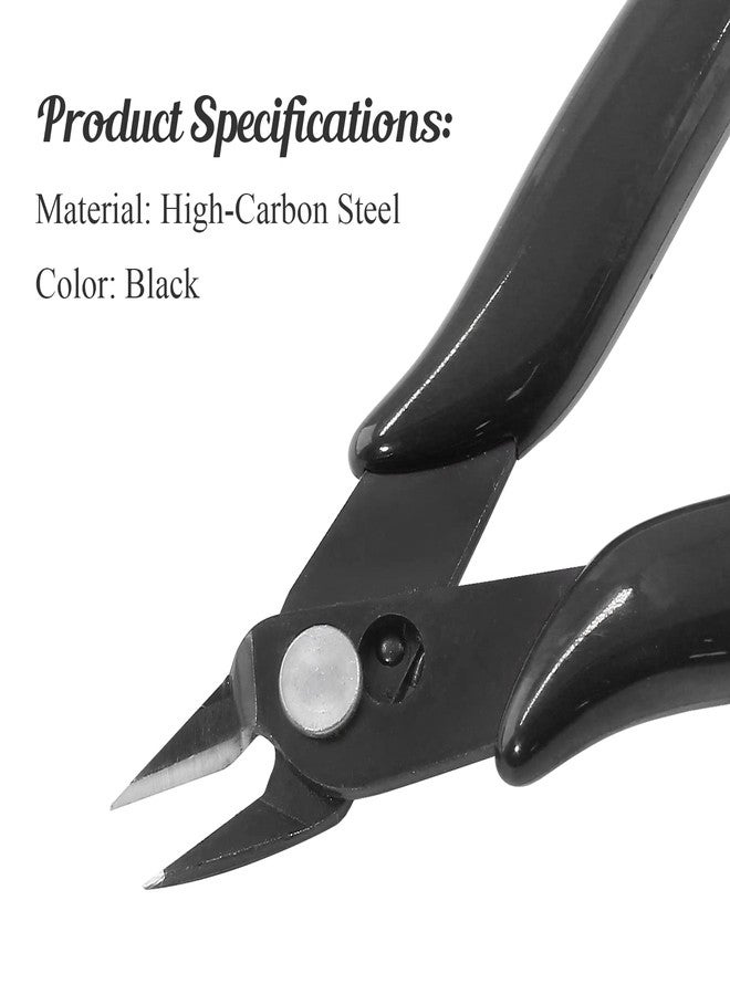 Bivethoi 3pcs Micro Wire Cutters Flush Cut Snips, Small Diagonal Cutters 3D Printer Filament Pliers Tool, Mini Tiny Nippers Zip Tie Cutters for Jewelry Making Model (5 Inch, Black) - Image 5