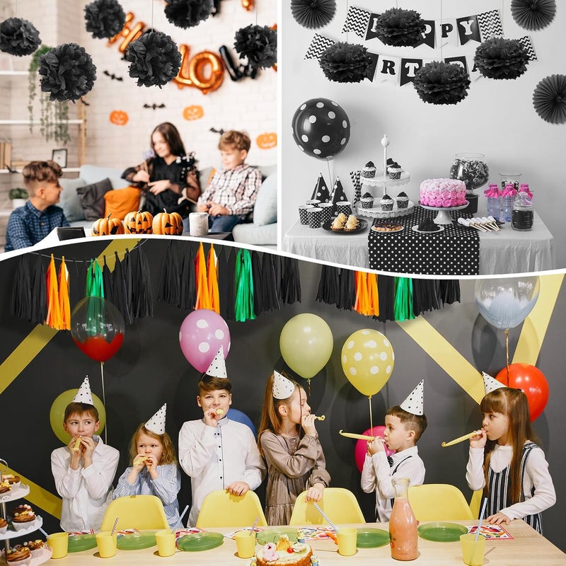 Naler 60 Sheets Black Tissue Paper Black Gift Wrapping Tissue Paper Bulk for Art Craft Flower Pom Pom Wedding Birthday Valentine's Day Decoration, 14x20 Inch - Image 4