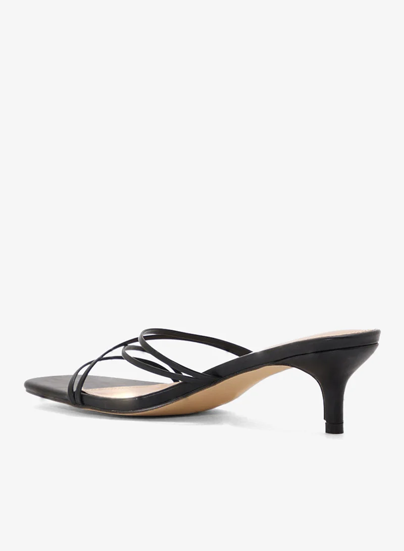 Ginger Black Strappy Backstrap Heel Sandal for Women | Best Price UAE