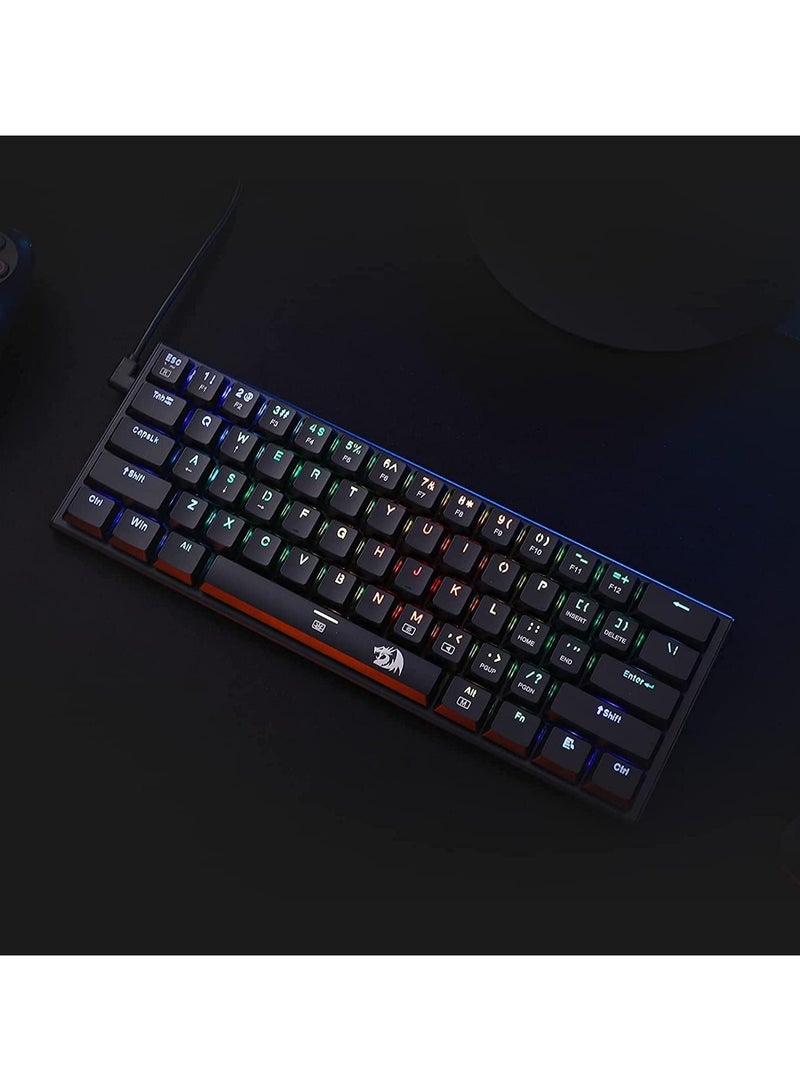 لوحة مفاتيح الألعاب الميكانيكية Redragon K614 Anivia PRO RGB - مفتاح أحمر منخفض المستوى - لاسلكي/بلوتوث/سلكي (أسود) - Image 1