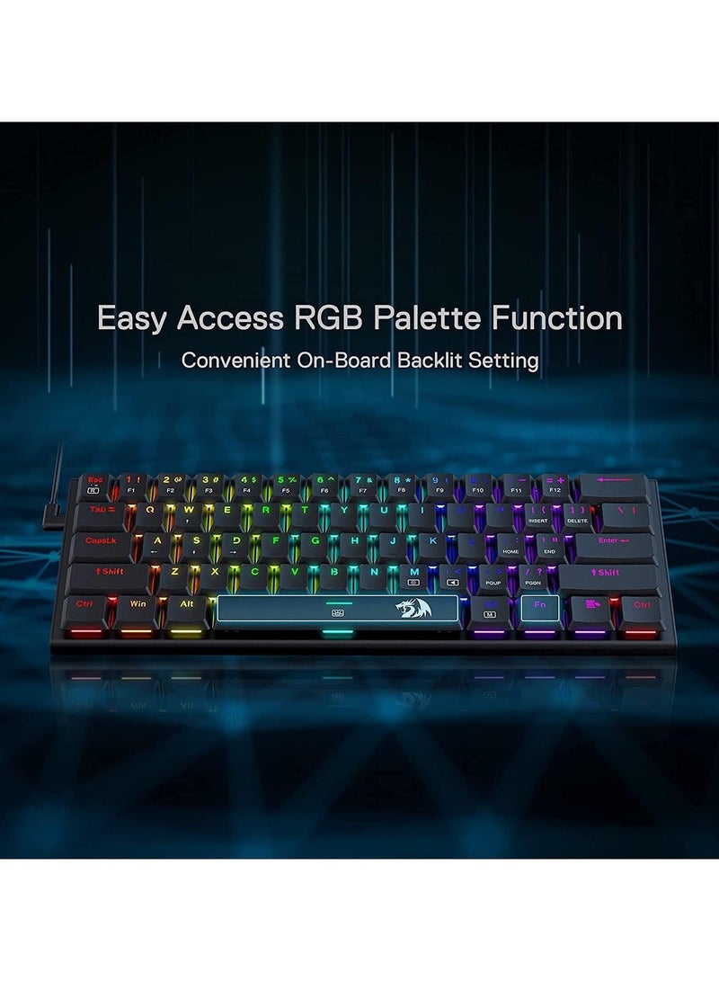 لوحة مفاتيح الألعاب الميكانيكية Redragon K614 Anivia PRO RGB - مفتاح أحمر منخفض المستوى - لاسلكي/بلوتوث/سلكي (أسود) - Image 5