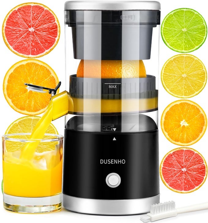 ELECTRIC CITRUS JUICER RECHARGEABLE ELECTRIC JUICER MACHINES WITH USB AND CLEANING BRUSH PORTABLE COMPACT JUICER FOR ORANGE LEMON LIMES