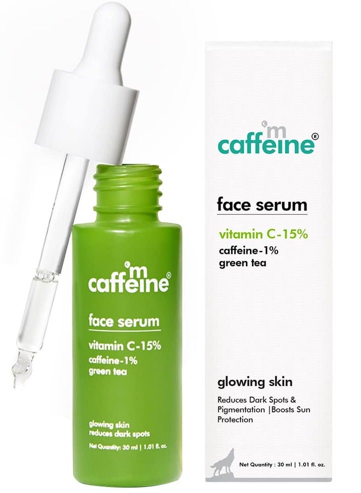 mCaffeine 15% Vitamin C Face Serum for Pigmentation Dark Spot Revives Dull Skin Protects Against Sun Damage - Image 1