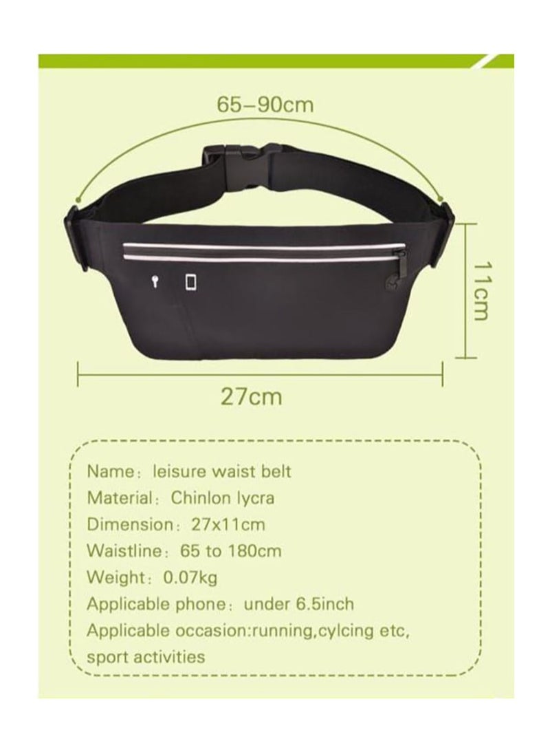 Generic Waist bag for sports, travel and running Black  - Image 5