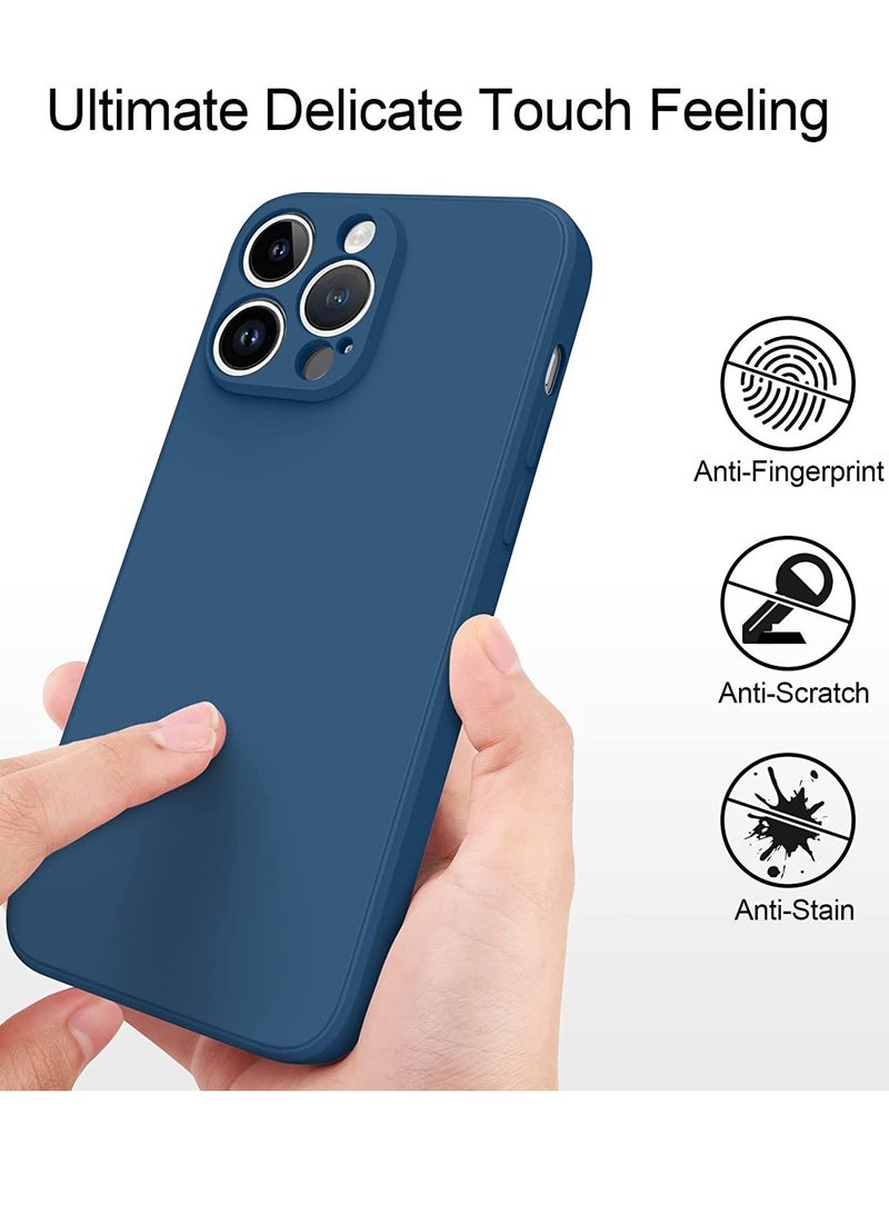 ELTRAZONE 2 PCS of Silicone Protective Case, Compatible With iPhone 14 Pro Max 6.7 “, Full Body Protection, Shock -proof Soft Liquid Silicone Protective Case (Black/Navy Blue) - Image 4