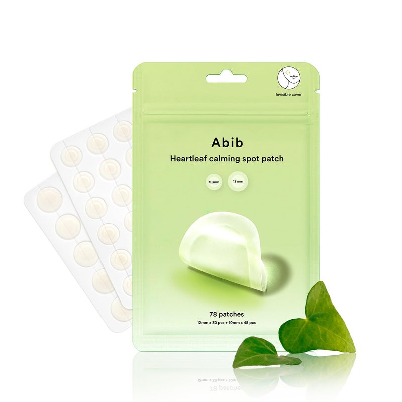abib Abib Heartleaf Calming Spot Patch 2 Sizes 78 Patches Waterproof Pimple Patches for Face Invisible UltraAdherent  FastSoothing Zit Care 10mm48pcs  12mm30pcs 