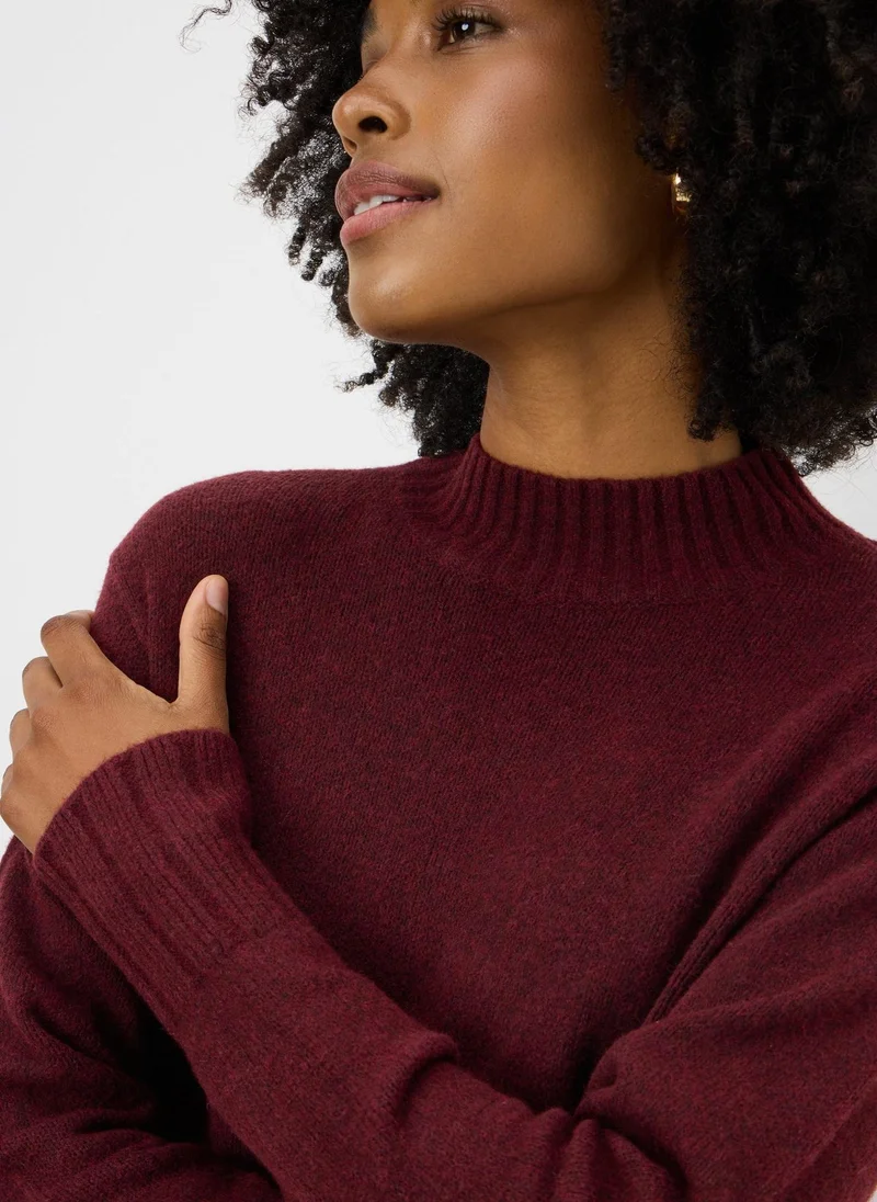 ماتلان فستان محبوك بلون عنابي