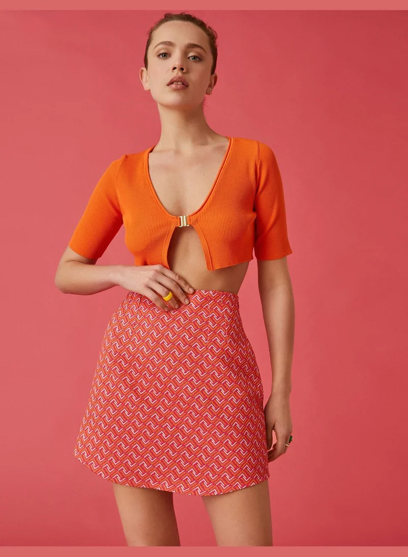 KOTON Patterned Mini Skirt A Line