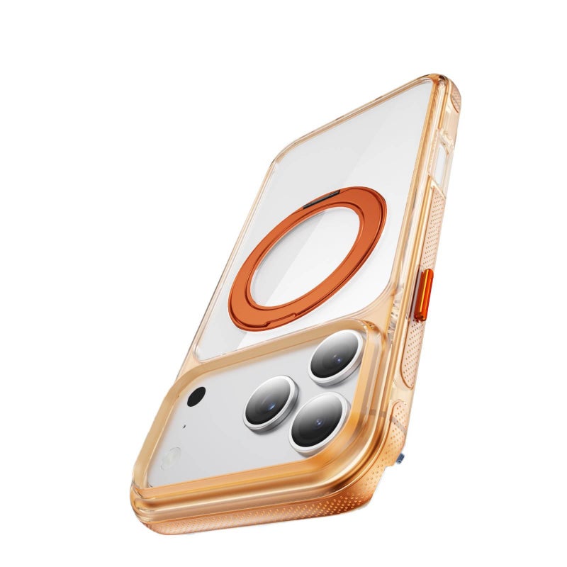 غطاء MagSafe بAcrylic لـ iPhone 15 / 15 Plus / 15 Pro / 15 Pro Max مع حماية من السقوط وحامل قائم مع مقاوم للصدمات مع مغناطيس قوي مع تصميم ثنائي اللون باللون بنفسجي مغناطيسي بوظيفة. - Layan Lure - Image 5
