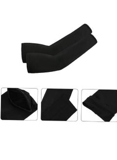 Generic 3 Pairs Arm Sleeves for Men Women Full Arm Sleeves UV Protection Sunscreen Black  - Image 2