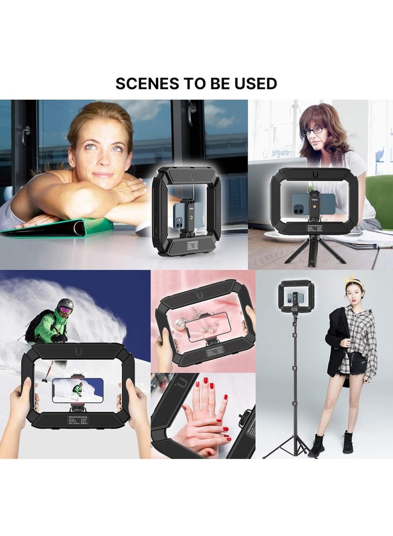 يولانزي حامل فيديو ULANZI للهواتف الذكية مزود بإضاءة، مثبت محمول للهاتف المحمول مع ضوء حلقي، ضوء سيلفي 8500 كلفن لتصوير الأفلام وتسجيل فيديوهات تيك توك ويوتيوب، مع بطارية مدمجة 8000 مللي أمبير في الساعة - Image 3