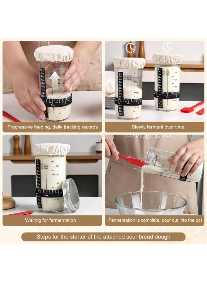 Arabest Bread Baking Supplies, Banneton Bread Proofing Basket, 10 Inch Oval & Round Bread Baskets with Liners & Covers, Sourdough Starter Kit - Image 5