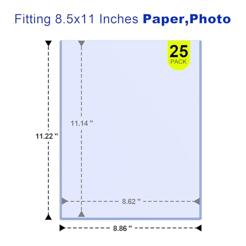 Comnge 25-Pack 8.5 x 11 Inch Document Toploaders - Premium Rigid Print Protector, Transparent Blue Top loaders, Hard Plastic Page Sheet Protectors for Birth Certificate, Photos, Artwork, Prints - Image 2