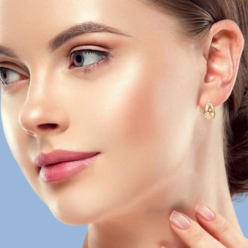 WSKFLY Gold Chunky Hoop Earrings for Women Dainty 14K Gold Plated Cubic Zirconia Earrings Trendy Simple Lightweight Hypoallergenic Jewelry Gifts (North Star Hoop) - Image 4