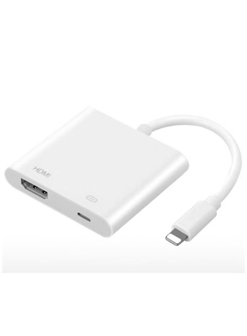 1080P Lightning To HDMI Adapter For Apple White - Image 1