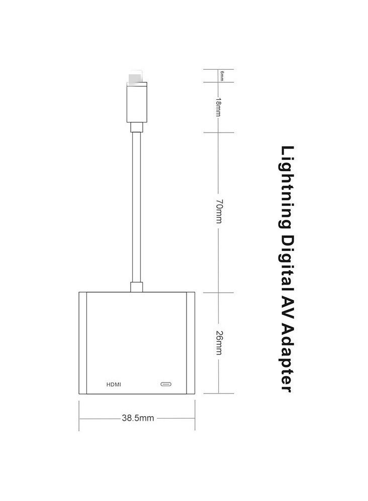 1080P Lightning To HDMI Adapter For Apple White - Image 3