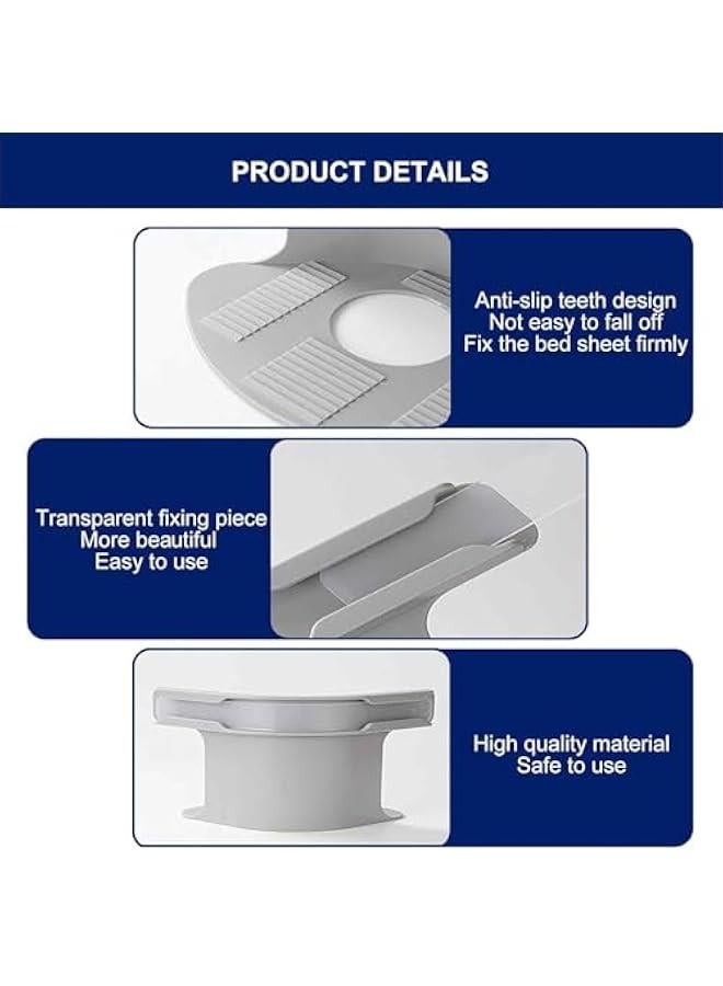 MIXDE Bed Sheet Holder, Bed Sheet Holder with Locking Strips, Non Slip Locking Sheet Clips, Sheet Clip for All Mattresses, Blankets, Bedding (White-4pcs) - Image 4