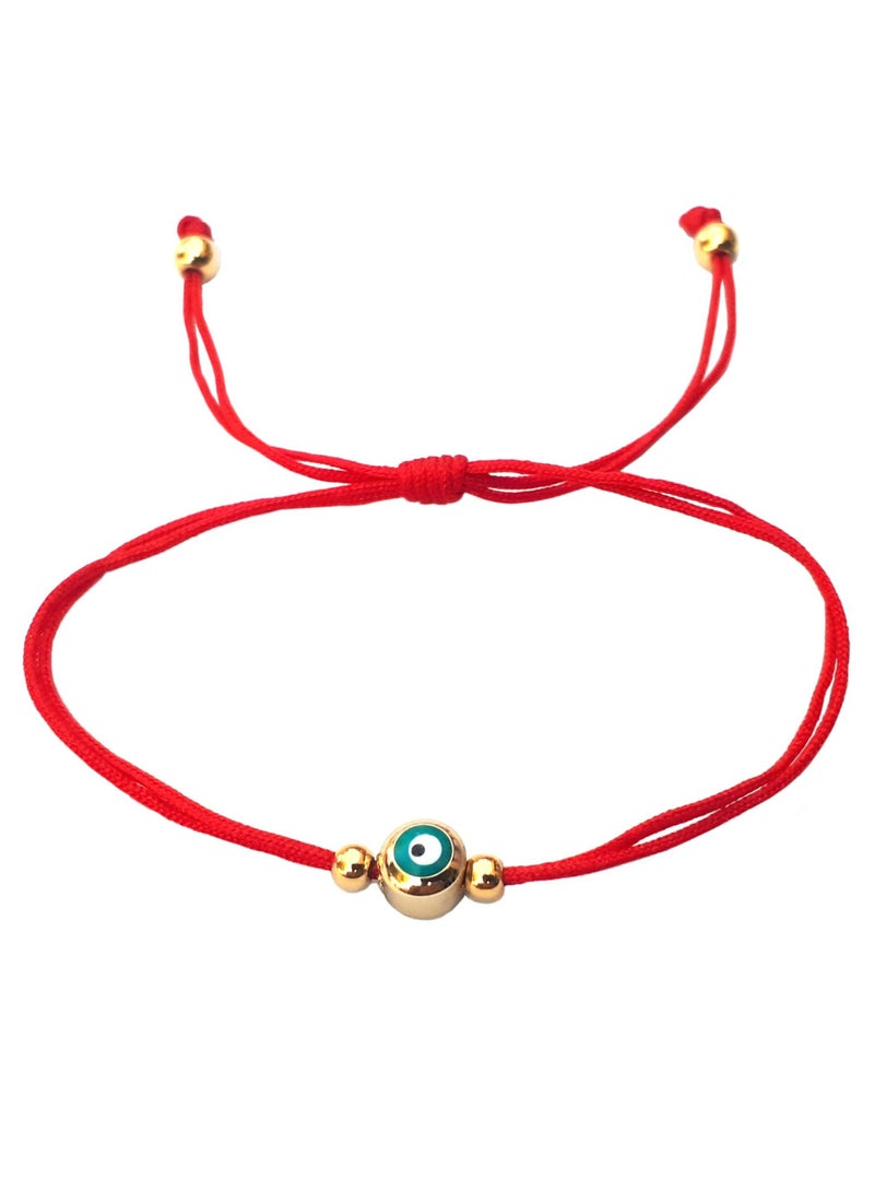 Alwan Hand Knitted Adjustable String Bracelet with an Evil Eye - Image 1