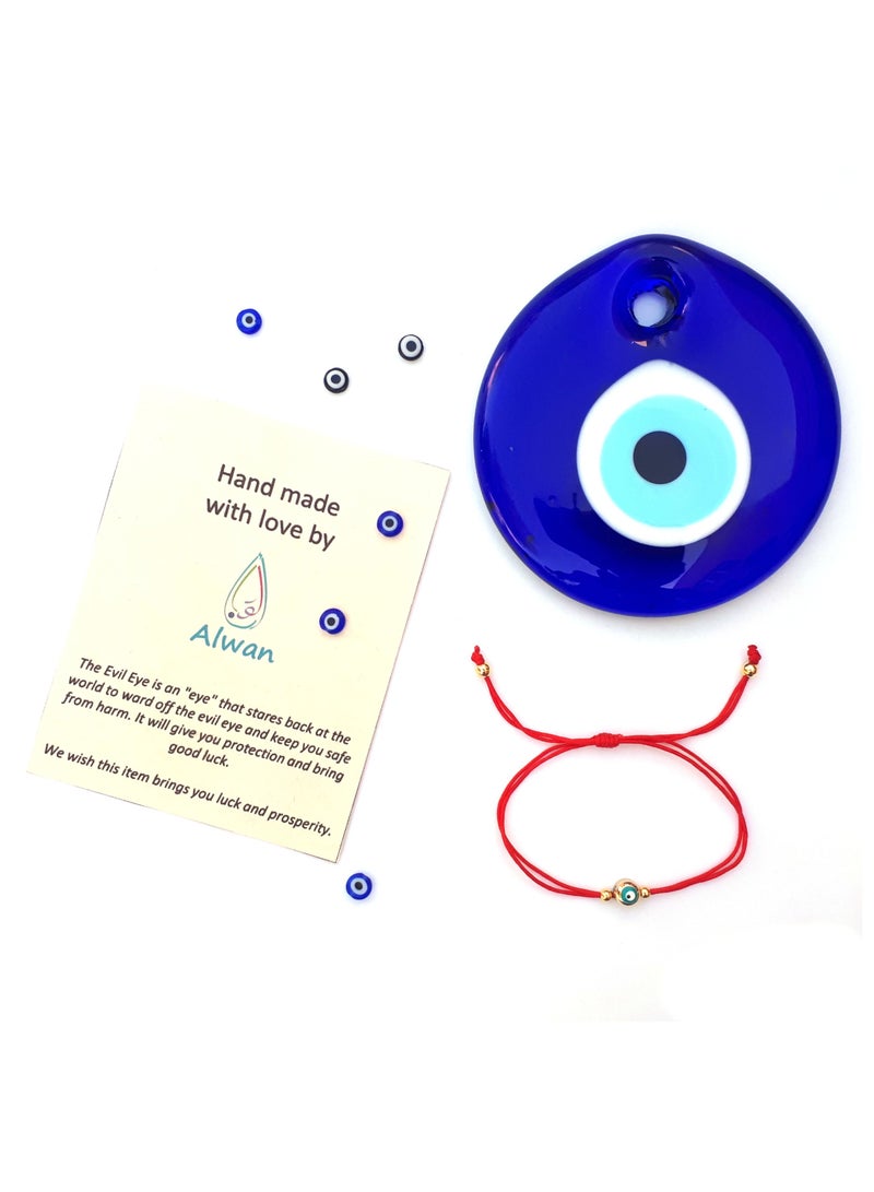 Alwan Hand Knitted Adjustable String Bracelet with an Evil Eye - Image 3