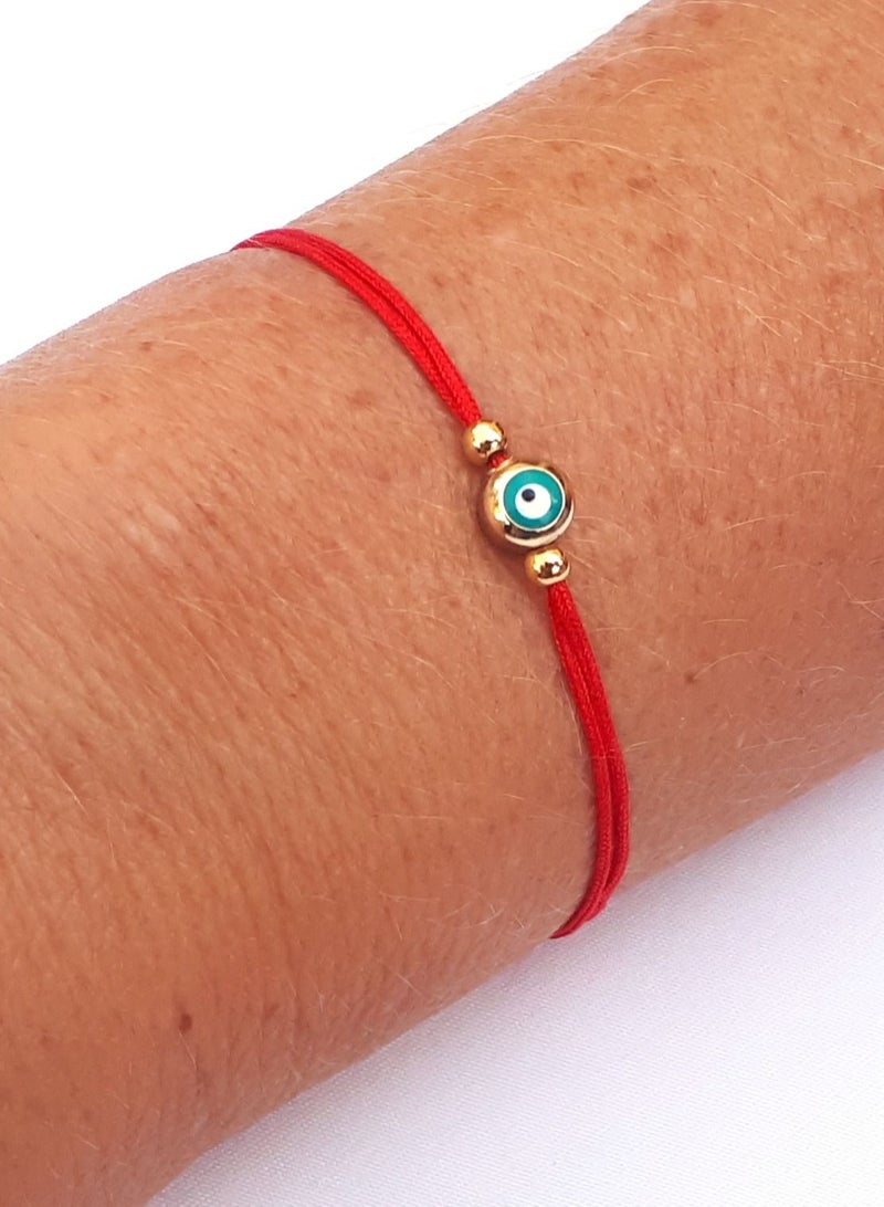 Alwan Hand Knitted Adjustable String Bracelet with an Evil Eye - Image 2