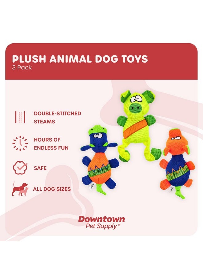 داونتاون بيت سبلاي Downtown Pet Supply - ألعاب مضغ حيوانات محشوة مع كرات صرير بالداخل - عبوة من 3 قطع - ألعاب كلاب متينة للكلاب الصغيرة والمتوسطة والكبيرة - ألعاب كلاب تصدر صريرًا - ألعاب مضغ للكلاب العدوانية  - Image 2
