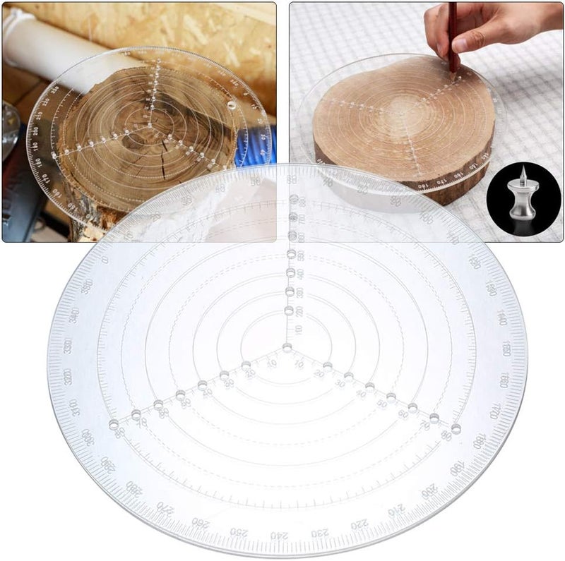 VISLONE Round Center Finder Compass Clear Acrylic Lathe Centering Tool Circle Gauge for Drawing Circles Wood Turning Lathe Work Tool Circles Diameter - Image 2