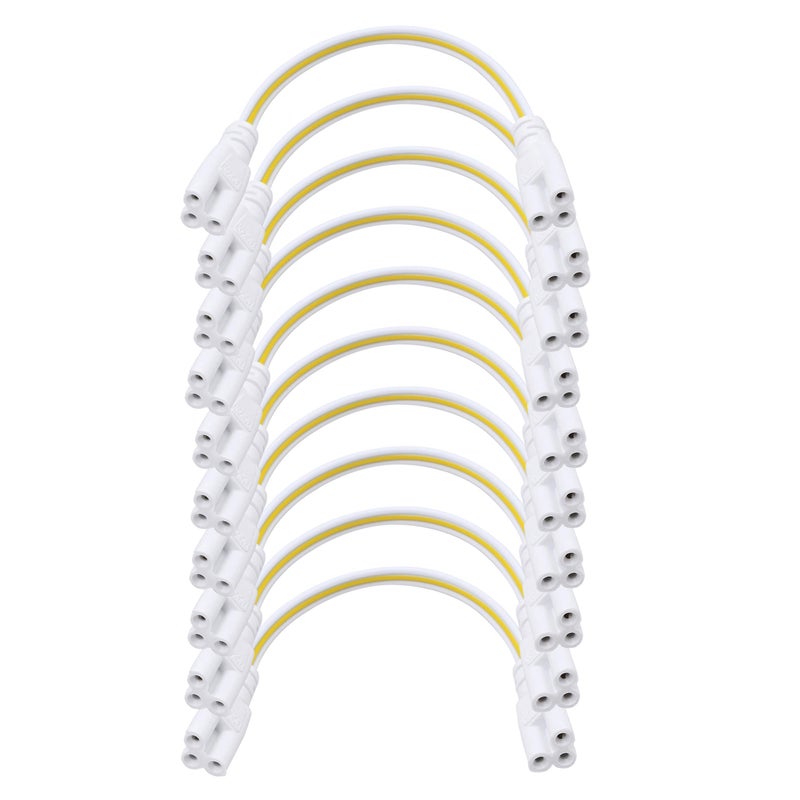 SinLoon 78in LED Tube Lamp Holder Socket Fittings with Cables T5 T8 Integrated LED Light Tube Double Connector Cable20cm 10pcsPack