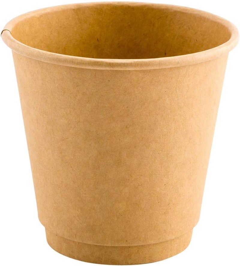 Restaurantware 500-CT Disposable Kraft 8-oz Hot Beverage Cups with Double Wall Design: No Need for Sleeves - Perfect for Cafes - Eco Friendly Recyclable Paper - Insulated - Wholesale Takeout Coffee Cup - Image 5