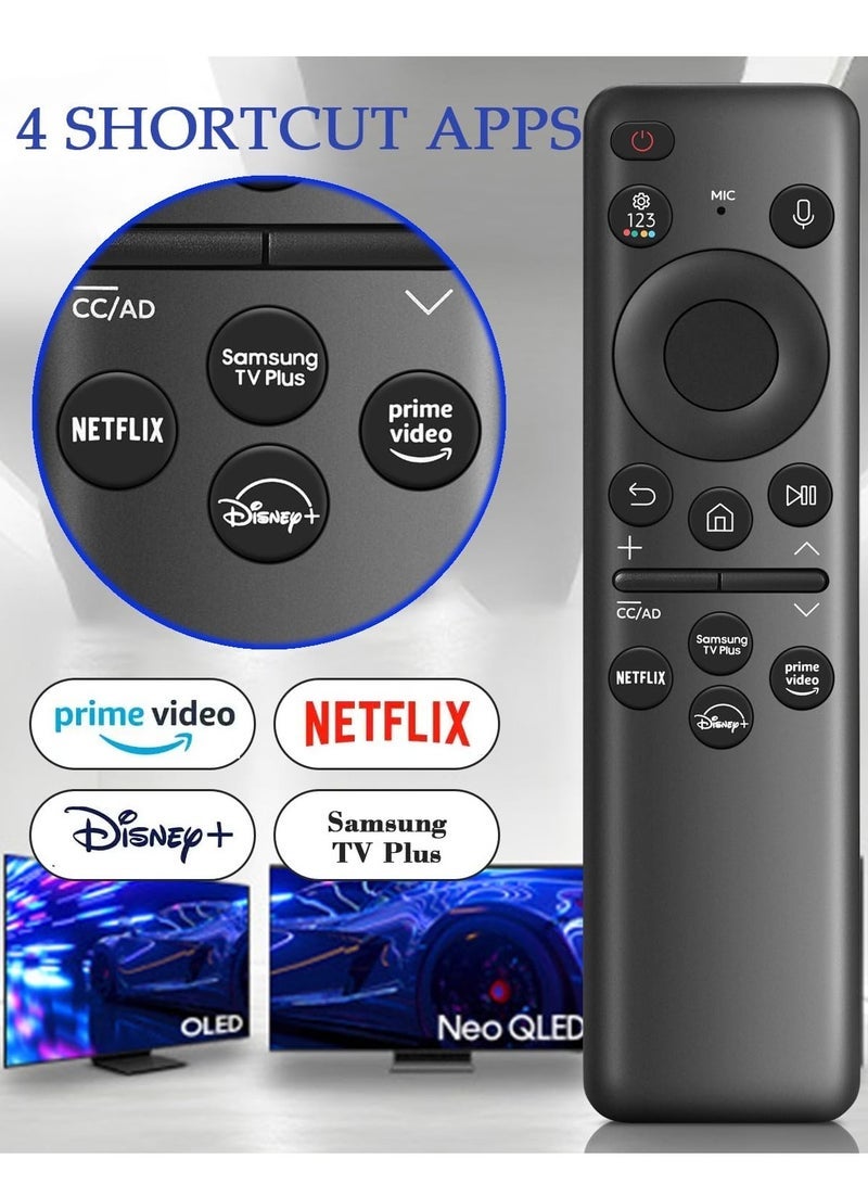 PopZa Solar Powered Voice Remote Control Compatible with Samsung BN59-01432A Neo QLED 8K HDR Smart TV (Full Screen) with battery - Image 5