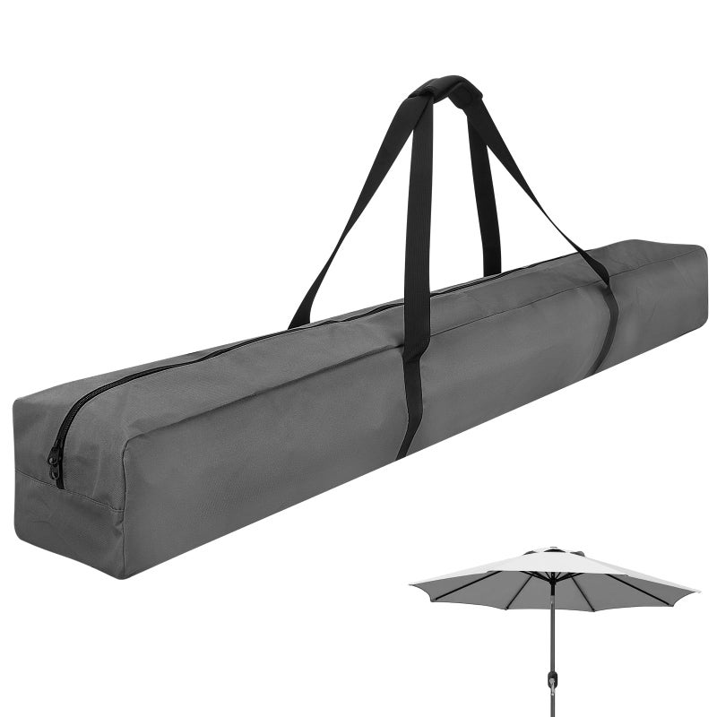 Xxerciz 57 Inch Carry Bag for 9ft Folding Beach Umbrella 600D Waterproof Patio Umbrella Covers Outdoor Heavy Duty Bag for Blissun Sunnyglade Sunshine Tempera Patio Umbrella Storage Gray - Image 2