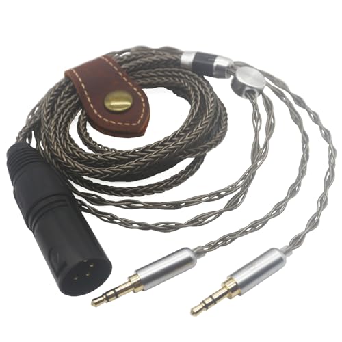 Youkamoo 4 Pin XLR Balanced 8 Core Braided Silver Plated Audio Replacement Cable Compatible for Hifiman HE4XX, HE-400i Headphones (2 x 3.5mm Version) - Image 5