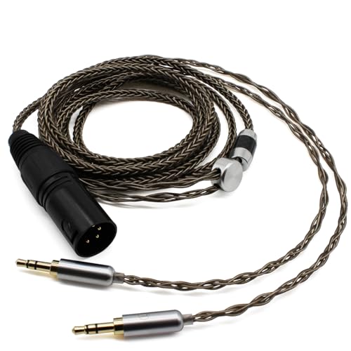Youkamoo 4 Pin XLR Balanced 8 Core Braided Silver Plated Audio Replacement Cable Compatible for Hifiman HE4XX, HE-400i Headphones (2 x 3.5mm Version) - Image 3