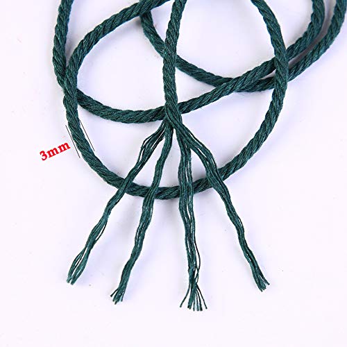 ZXCDINO Dark Green Macrame Cord 3mm x 109Yards,Colored Cotton Rope Craft Cord Colorful Cotton Cord Twine for Wall Hanging Plant Hangers Crafts Knitting Decorative Projects - Image 3