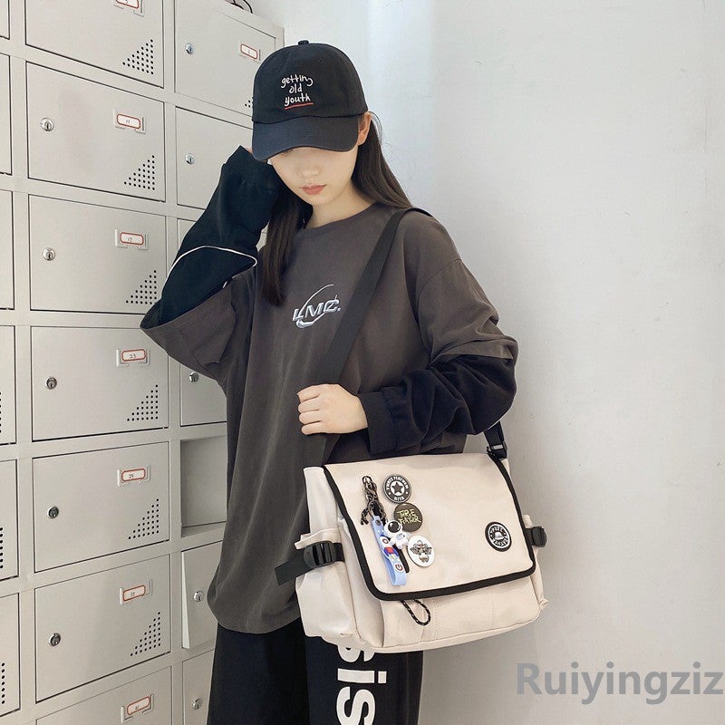 Men'S Shoulder Bag Japanese Simple Fashion Messenger Bag Casual Harajuku Large Capacity Satchel Student Bag Women'S Workwear Bag - Image 3