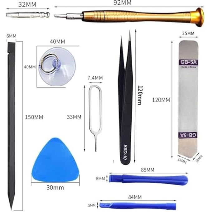 rayihni YKINGDER ELECTRONICS SCREEN OPENING PRY TOOL REPAIR KIT WITH STEEL AND CARBON FIBER NYLON SPUDGERS, PROFESSIONAL 46 IN 1 MOBILE PHONE SCREEN OPENING REPAIR TOOLS SET FOR OPEN CELLPHONE, LAPTOPS - Image 2