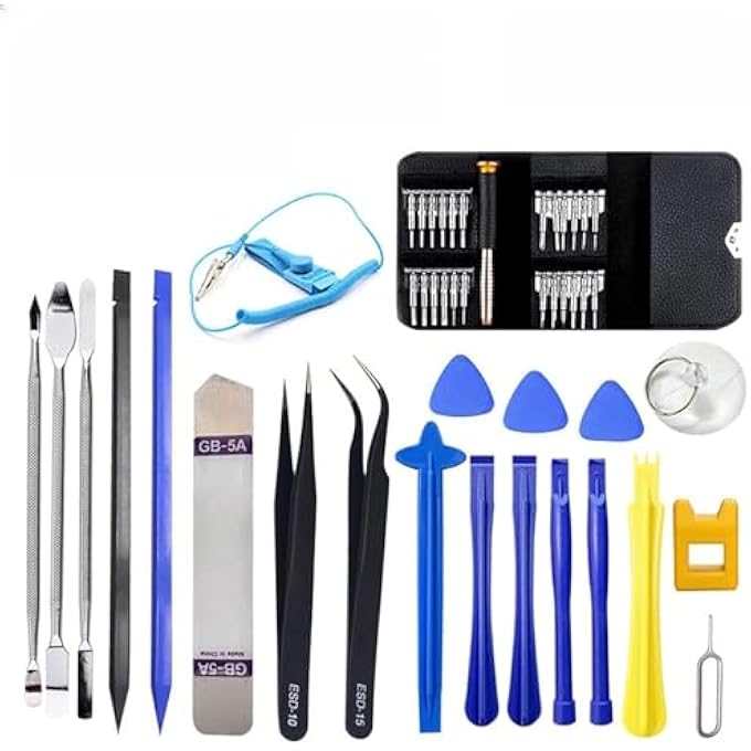 rayihni YKINGDER ELECTRONICS SCREEN OPENING PRY TOOL REPAIR KIT WITH STEEL AND CARBON FIBER NYLON SPUDGERS, PROFESSIONAL 46 IN 1 MOBILE PHONE SCREEN OPENING REPAIR TOOLS SET FOR OPEN CELLPHONE, LAPTOPS - Image 1