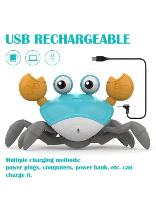JAJEEK Green Crawling Crab Baby Toy – Musical Interactive Moving Crab for Infants (3-12 Months) & Toddlers (0-36 Months) | Smart Obstacle Avoidance & Crawl Training | USB Rechargeable | Perfect Birthday Gift for Boys & Girls - Image 3