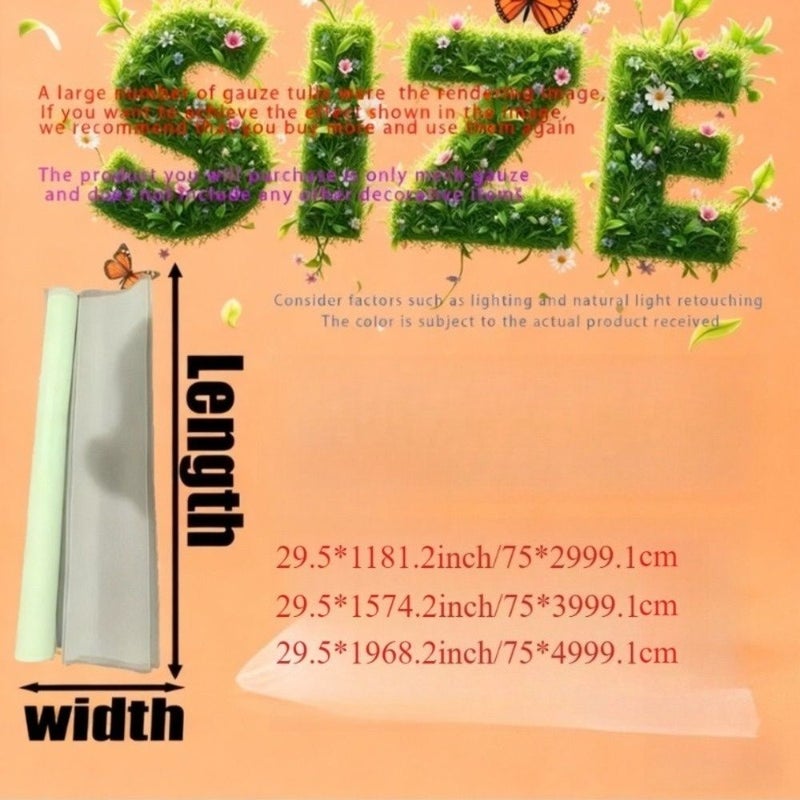 Champagne Ultra Large Elegant Transparent Drape Fabric 29.5 X 1968.2 Inches for Wedding - Image 3
