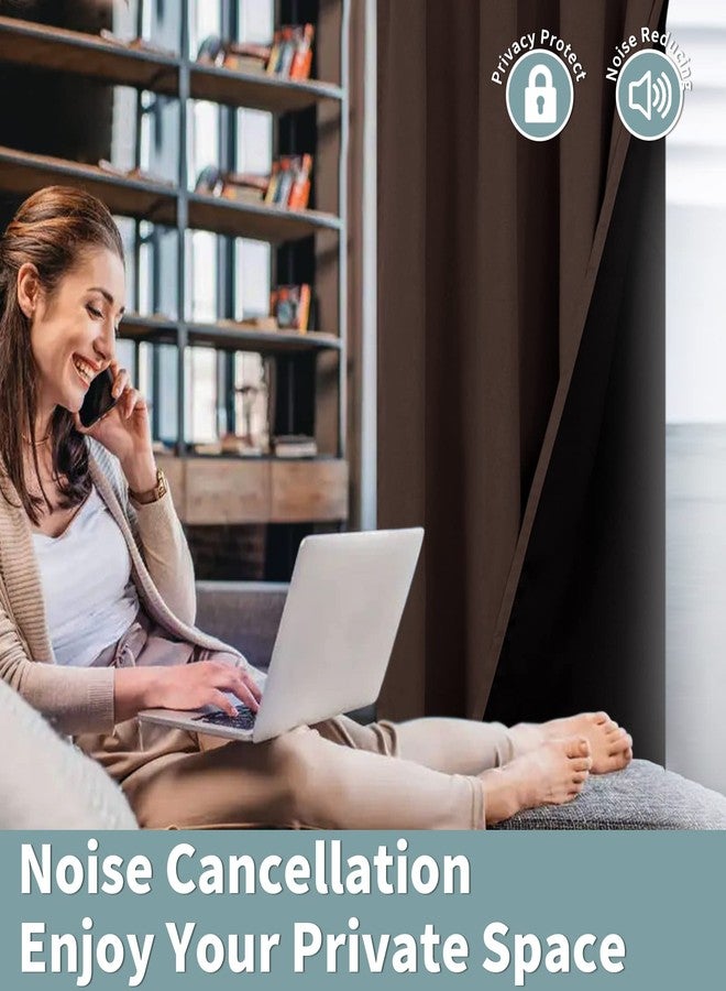 BGment Brown Blackout Curtains for Bedroom 63 Inch Length 2 Panels, Thermal Insulated Room Darkening Curtains Rod Pocket Soundproof Bedroom Living Room Window Curtains, Each 52 Inch Wide - Image 5