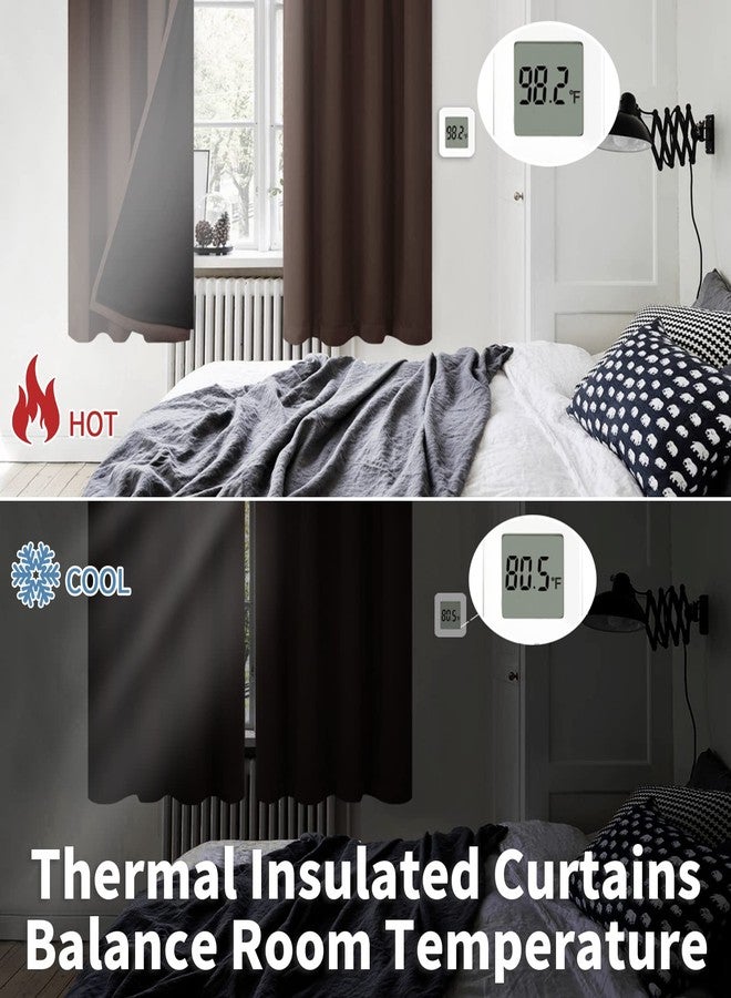 BGment Brown Blackout Curtains for Bedroom 63 Inch Length 2 Panels, Thermal Insulated Room Darkening Curtains Rod Pocket Soundproof Bedroom Living Room Window Curtains, Each 52 Inch Wide - Image 4