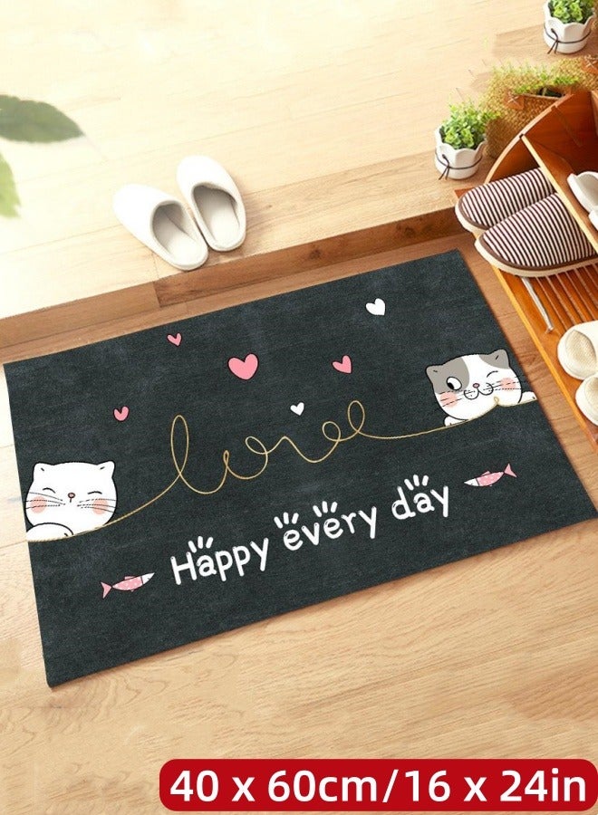 Kitchen Floor Mat, 16 x 24in Kitchen Carpet Anti-Slip Kitchen Floor Mat Carpet Water-Absorbing Standing Mat Easy Claening  Quick-Drying for Home Kitchen Bathrooms - Image 1