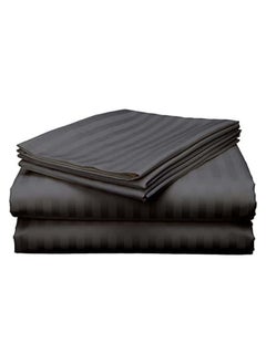 Hotel Collection HOTEL COLLECTION Stripe DARK GREY Fitted Sheet 160x200 cm with 2 Pillow Cases  - Image 4