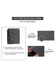 Hotel Collection HOTEL COLLECTION Stripe DARK GREY Fitted Sheet 160x200 cm with 2 Pillow Cases  - Image 3